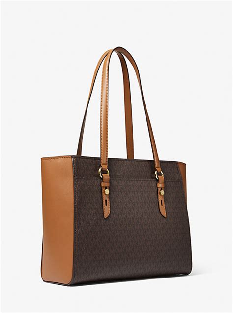 Sullivan Large Logo and Leather Tote Bag 